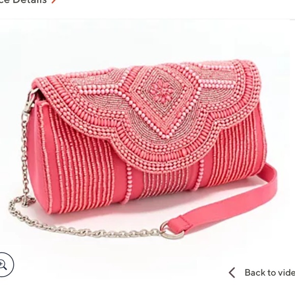 America & Beyond Beaded Clutch with Silver Chain - Picture 2 of 10